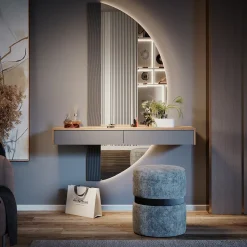 Schminktisch Melisa Grau 120 cm mit 2 Schubladen Vicco