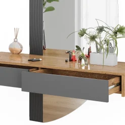 Schminktisch Melisa Grau 120 cm mit 2 Schubladen Vicco