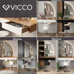 Schminktisch Melisa Grau 120 cm mit 2 Schubladen Vicco