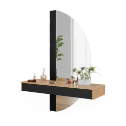 Schminktisch Melisa Schwarz 120 cm mit 2 Schubladen Vicco