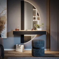 Schminktisch Melisa Schwarz 120 cm mit 2 Schubladen Vicco