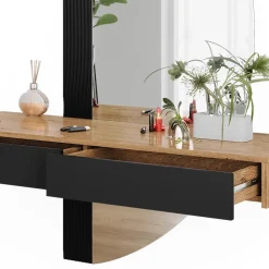 Schminktisch Melisa Schwarz 120 cm mit 2 Schubladen Vicco