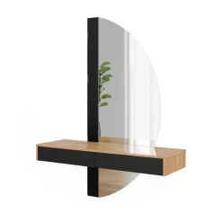 Schminktisch Melisa Schwarz 120 cm mit 2 Schubladen Vicco