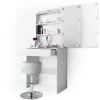Schminktisch Melle Weiß 68 cm mit LED Beleuchtung und Hocker Vicco