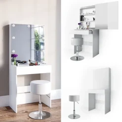 Schminktisch Melle Weiß 68 cm mit Hocker Vicco