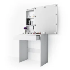 Schminktisch Melle Weiß 68 cm mit LED Beleuchtung Vicco