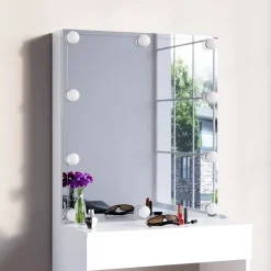 Schminktisch Melle Weiß 68 cm mit LED Beleuchtung Vicco