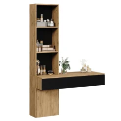 Schminktisch Melora Eiche/Schwarz 100 cm Vicco