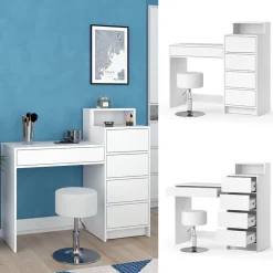 Schminktisch Naara Weiß 110.5 cm mit Hocker Vicco