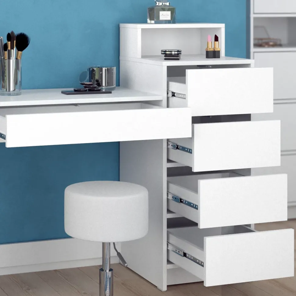 Schminktisch Naara Weiß 110.5 cm mit Hocker Vicco