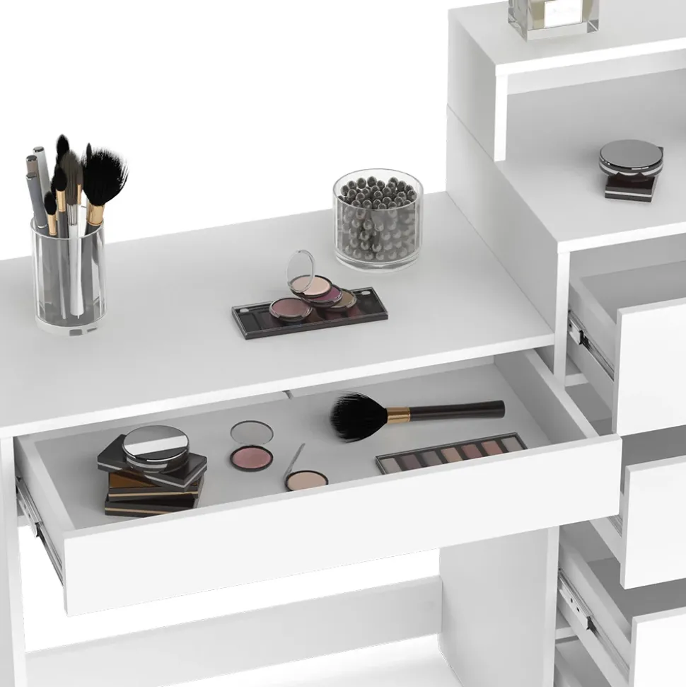 Schminktisch Naara Weiß 110.5 cm mit Hocker Vicco