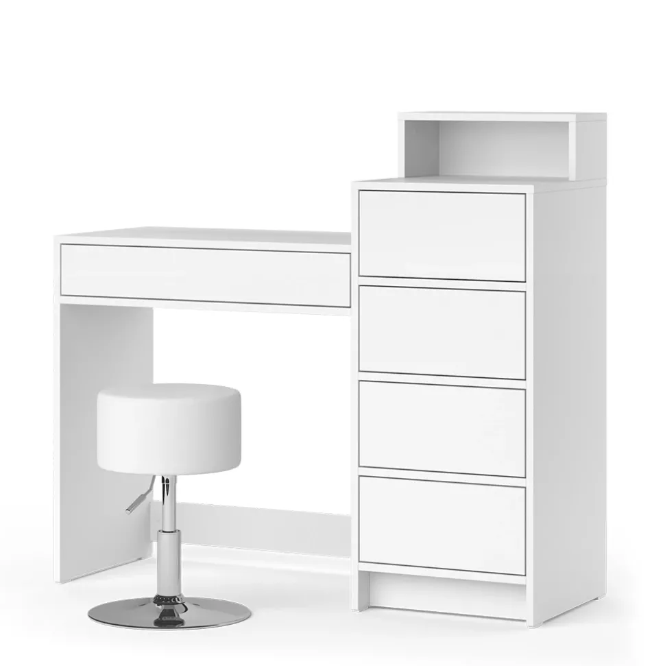 Schminktisch Naara Weiß 110.5 cm mit Hocker Vicco