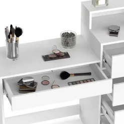 Schminktisch Naara Weiß 110.5 cm mit 5 Schubladen Vicco