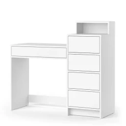 Schminktisch Naara Weiß 110.5 cm mit 5 Schubladen Vicco