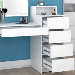 Schminktisch Naara Weiß 110.5 cm mit LED-Spiegel Vicco