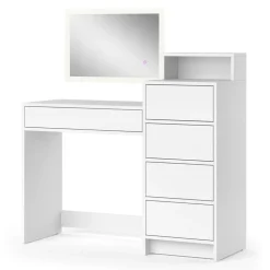 Schminktisch Naara Weiß 110.5 cm mit LED-Spiegel Vicco