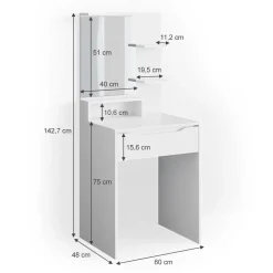 Schminktisch Ruben Weiß 60 cm Vicco