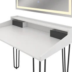 Schminktisch Sannar Weiß 110 cm mit LED-Spiegel Vicco