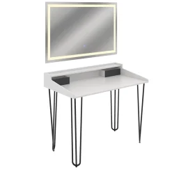 Schminktisch Sannar Weiß 110 cm mit LED-Spiegel Vicco