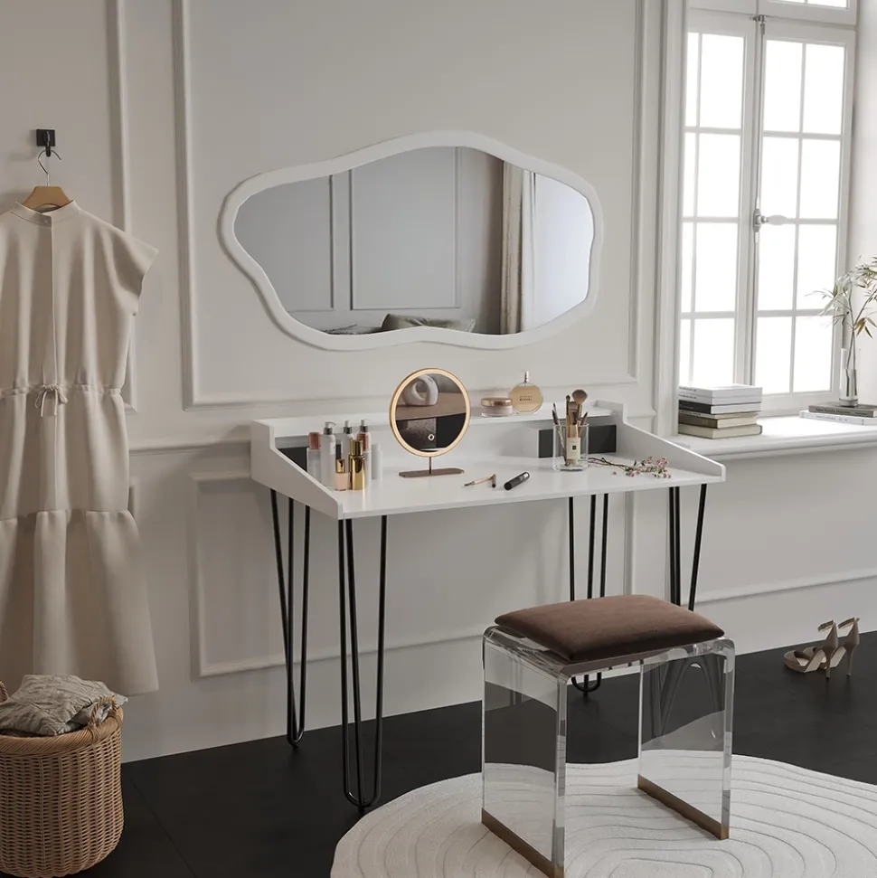 Schminktisch Sannar Weiß 110 cm mit Schubladen Vicco