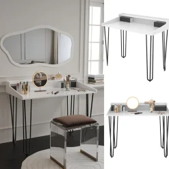 Schminktisch Sannar Weiß 110 cm mit Schubladen Vicco