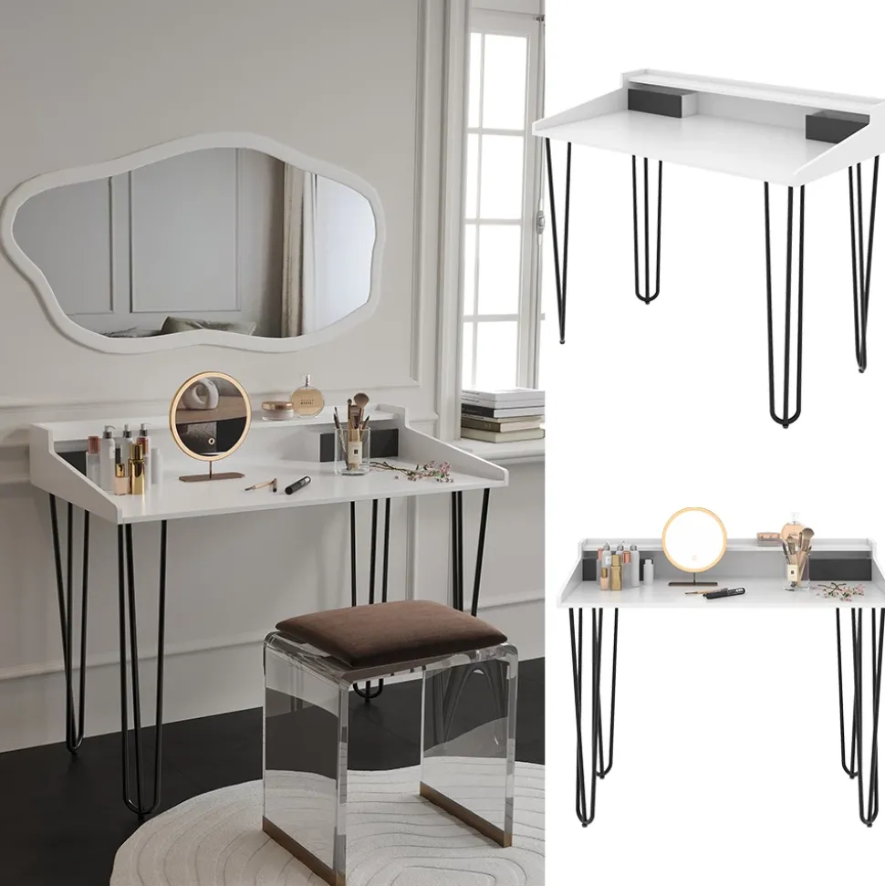 Schminktisch Sannar Weiß 110 cm mit Schubladen Vicco