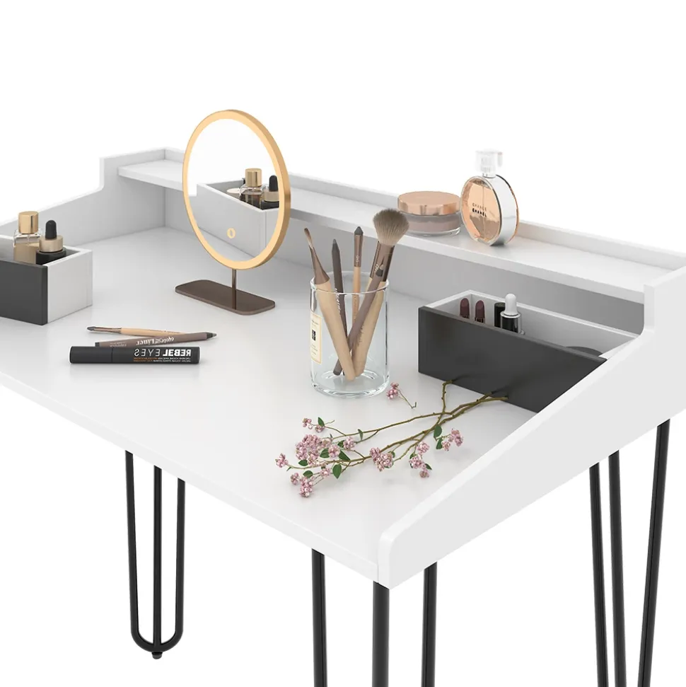 Schminktisch Sannar Weiß 110 cm mit Schubladen Vicco