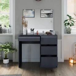 Schminktisch Sherry Anthrazit 90 cm mit Spiegel & LED-Beleuchtung Vicco