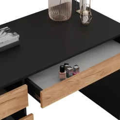 Schminktisch Sherry Anthrazit/Goldkraft Eiche 120 x 75 cm ohne Spiegel Vicco