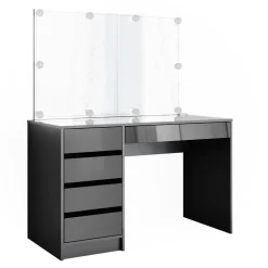 Schminktisch Sherry Anthrazit 120 cm mit LED Beleuchtung Vicco