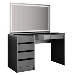 Schminktisch Sherry Anthrazit 120 cm mit LED-Spiegel Vicco
