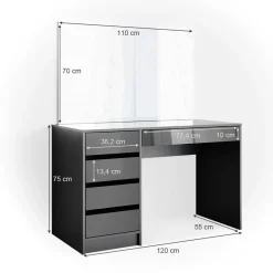 Schminktisch Sherry Anthrazit 120 cm Vicco