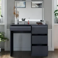Schminktisch Sherry Anthrazit 90 cm mit LED- Spiegel Vicco