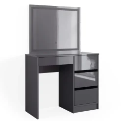 Schminktisch Sherry Anthrazit 90 cm mit LED- Spiegel Vicco