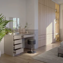 Schminktisch Sherry Cashmere 120 cm mit Spiegel & Hocker Vicco