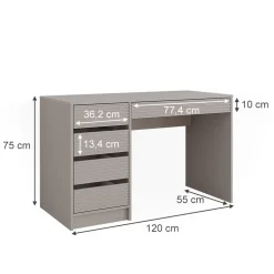 Schminktisch Sherry Cashmere 120 cm ohne Spiegel Vicco