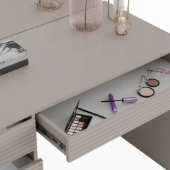 Schminktisch Sherry Cashmere 120 cm mit Spiegel, Hocker & LED-Beleuchtung Vicco