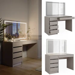 Schminktisch Sherry Cashmere 120 cm mit LED-Spiegel Vicco