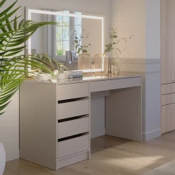 Schminktisch Sherry Cashmere 120 cm mit LED-Spiegel Vicco