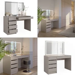 Schminktisch Sherry Cashmere 120 cm mit LED-Spiegel Vicco