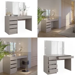 Schminktisch Sherry Cashmere 120 cm mit Spiegel & LED-Beleuchtung Vicco