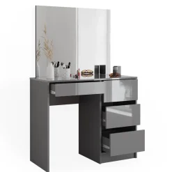 Schminktisch Sherry Grau 90 cm mit Spiegel Vicco