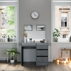 Schminktisch Sherry Grau 90 cm mit Spiegel Vicco