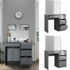 Schminktisch Sherry Grau 90 cm mit Spiegel Vicco