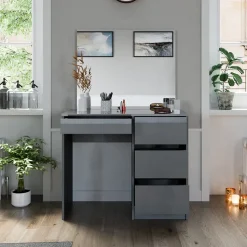 Schminktisch Sherry Grau 90 cm mit Spiegel Vicco