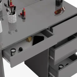 Schminktisch Sherry Grau 90 cm mit Spiegel Vicco