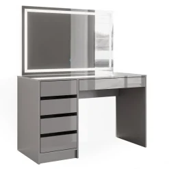 Schminktisch Sherry Grau 120 cm mit LED-Spiegel Vicco
