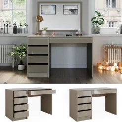 Schminktisch Sherry Greige Hochglanz 120 cm ohne Spiegel Vicco