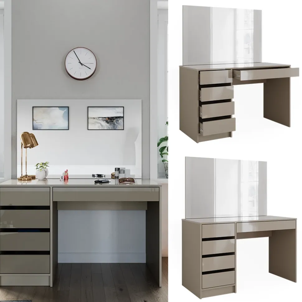 Schminktisch Sherry Greige 120 cm mit Spiegel Vicco