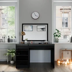 Schminktisch Sherry Schwarz/Gold 120 cm ohne Spiegel Vicco